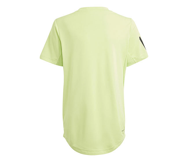 Adidas Boys Club 3 Stripe Tee (Lime)