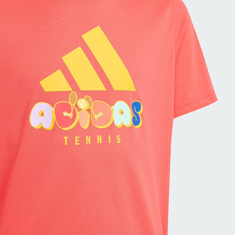 Adidas Kids' Tennis Category Graphic Tee (Semi Lucid Red) Adidas