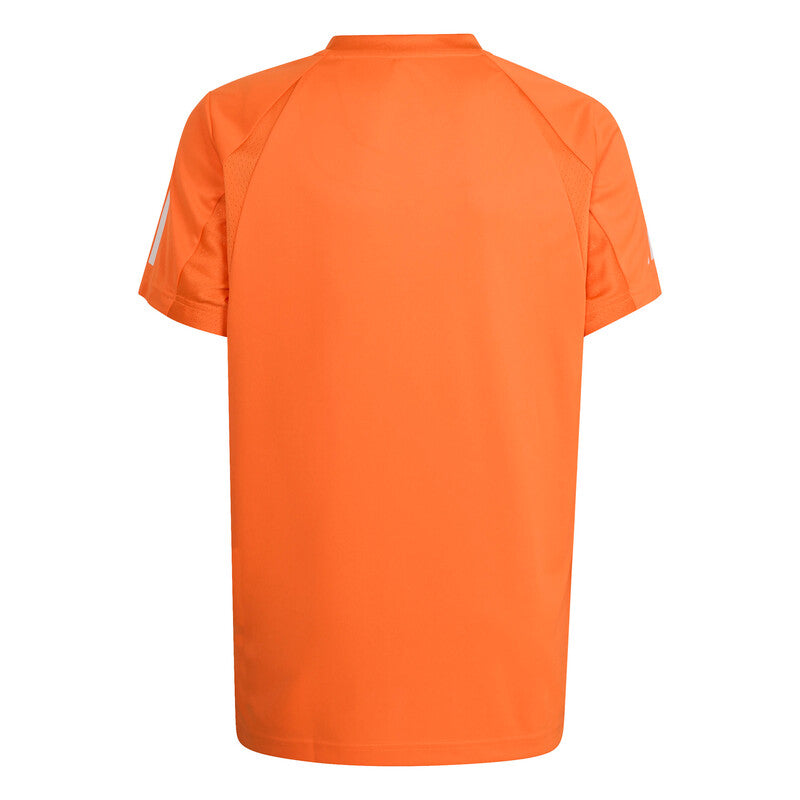 Adidas Boys' Club 3 Stripes Tee (Pure Orange)