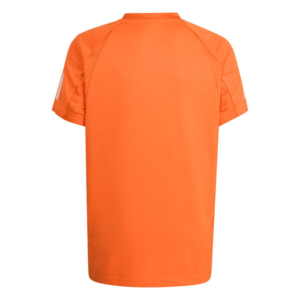 Adidas Boys' Club 3 Stripes Tee (Pure Orange)