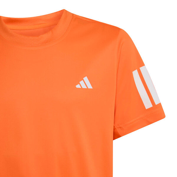 Adidas Boys' Club 3 Stripes Tee (Pure Orange)