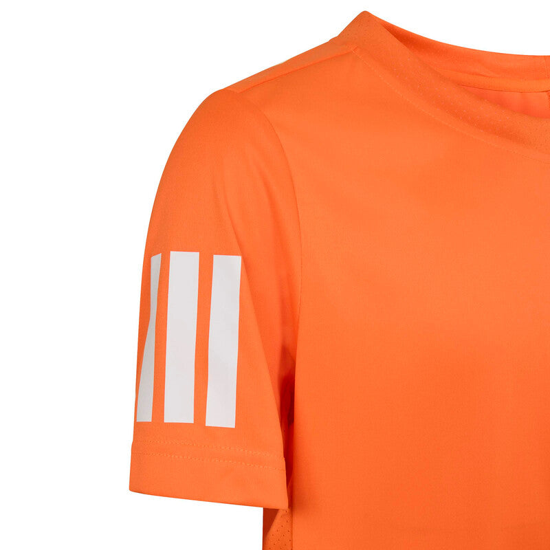 Adidas Boys' Club 3 Stripes Tee (Pure Orange)
