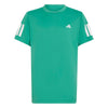 Adidas Boys' Club 3 Stripes Tee (Semi Court Green)