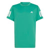 Adidas Boys' Club 3 Stripes Tee (Semi Court Green)