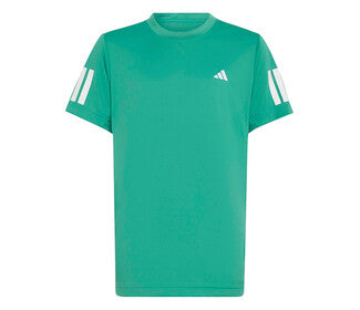 Adidas Boys' Club 3 Stripes Tee (Semi Court Green)