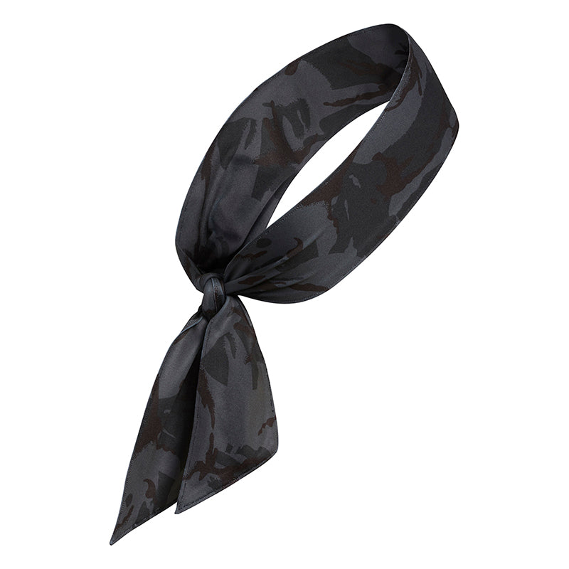 Adidas Alphaskin Print Tie Headband (Grey Camo/Black)