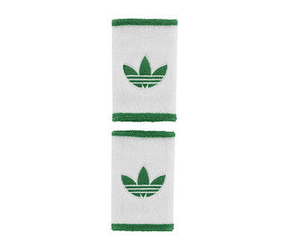 Adidas Tennis Large Wristbands (2X) (White/Green)
