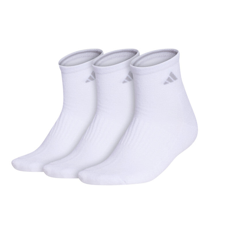 Adidas Women'S Cushioned 3.0 Quarter 3-Pack (White/Pulse Mint/Fuchsia) Adidas
