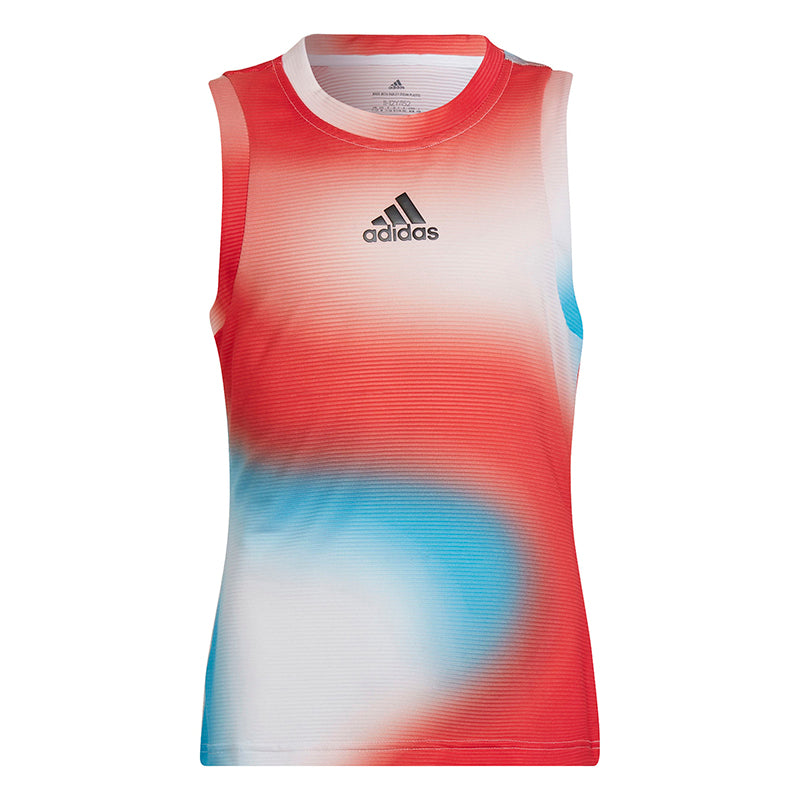 Adidas Girls Match Primeblue Tank (White/Red)