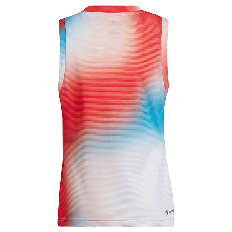 Adidas Girls Match Primeblue Tank (White/Red)