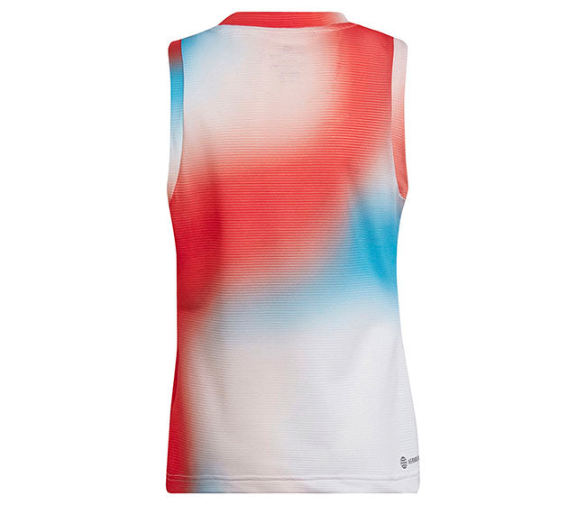 Adidas Girls Match Primeblue Tank (White/Red)