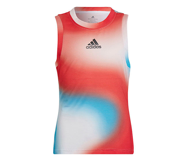 Adidas Girls Match Primeblue Tank (White/Red)