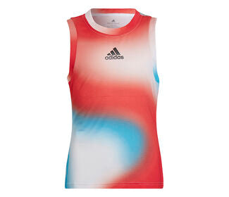 Adidas Girls Match Primeblue Tank (White/Red)