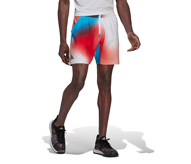 Adidas Melbourne Printed 7" Short (M) (White/Red)