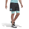 Adidas Paris 2-In-1 Short (M) (Grey/Aqua)