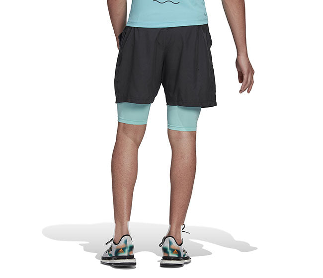 Adidas Paris 2-In-1 Short (M) (Grey/Aqua)