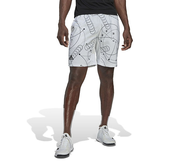 Adidas Club Graphic 9" Short (M) (White)