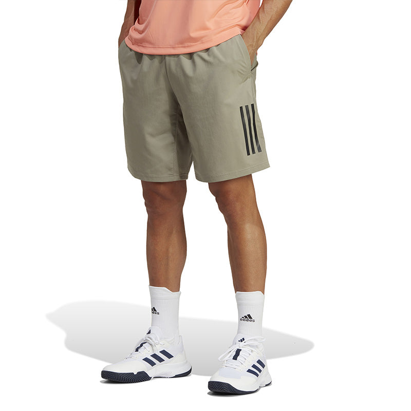 Adidas Club 3 Stripe 9" Short (M) (Silver Pebble)