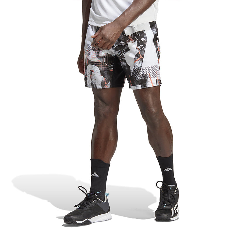 Adidas Club Graphic 7" Short (M) (White/Black)