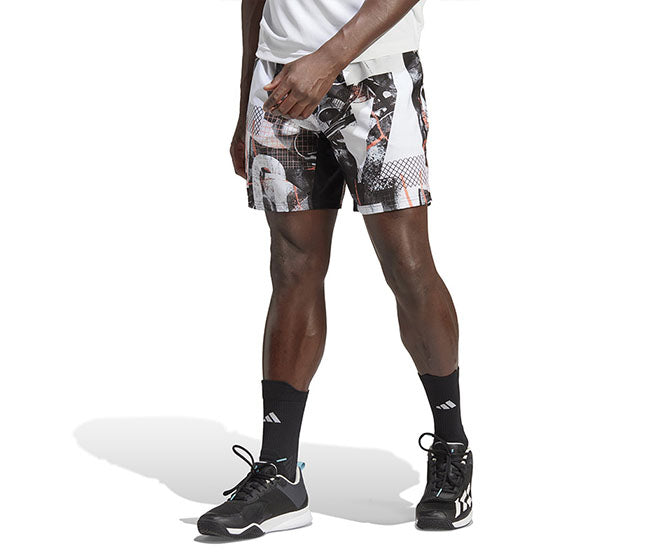 Adidas Club Graphic 7" Short (M) (White/Black)