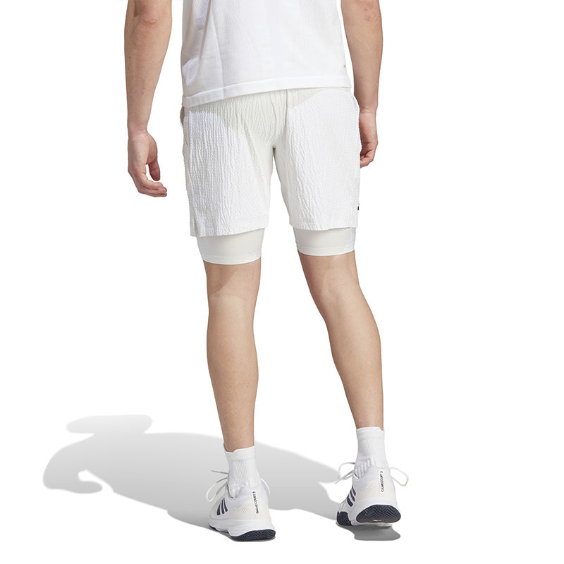 Adidas Pro 2-In-1 Seersucker London Short (M) (White)