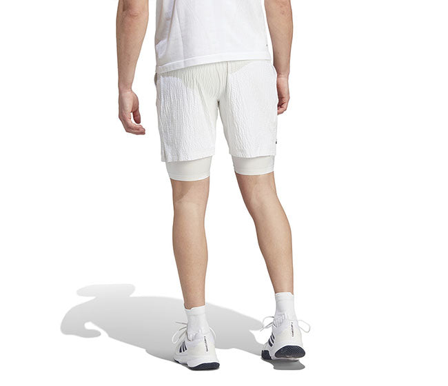 Adidas Pro 2-In-1 Seersucker London Short (M) (White)
