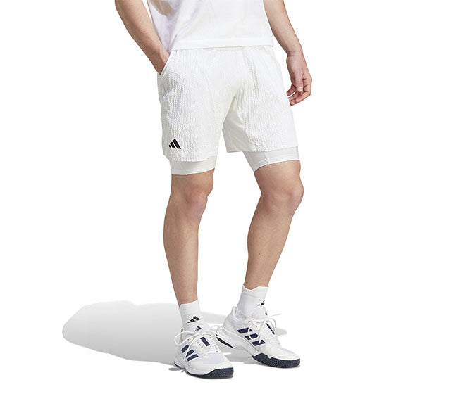 Adidas Pro 2-In-1 Seersucker London Short (M) (White)