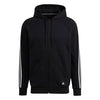 Adidas 3 Stripes Icon Full Zip Hoodie (M) (Black)