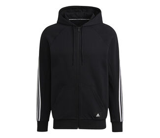 Adidas 3 Stripes Icon Full Zip Hoodie (M) (Black)