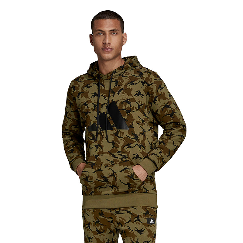 Adidas Future Icons Camo Hoodie (M) (Olive)
