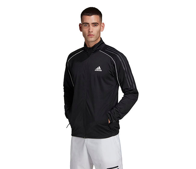 Adidas 3 Stripe Knit Jacket (M) (Black)