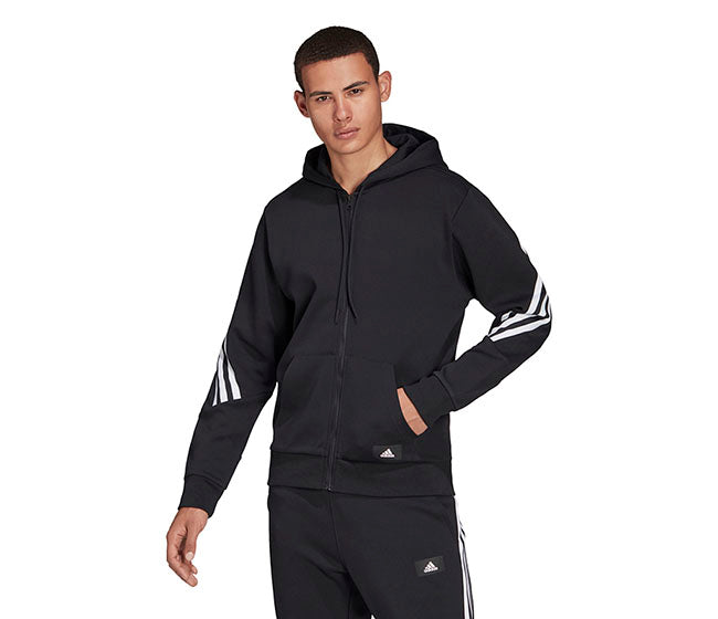 Adidas Future Icons 3 Stripes Full Zip Hoodie (M) (Black)