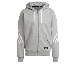 Adidas Future Icons 3 Stripes Full Zip Hoodie (M) (Grey)
