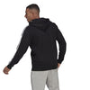 Adidas Essentials 3 Stripe Full Zip Hoodie (M) (Black)