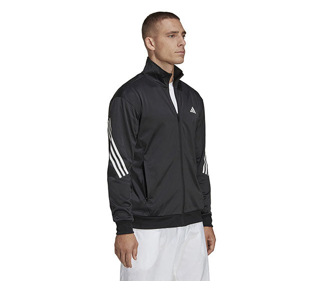 Adidas 3 Stripe Knit Jacket (M) (Black)