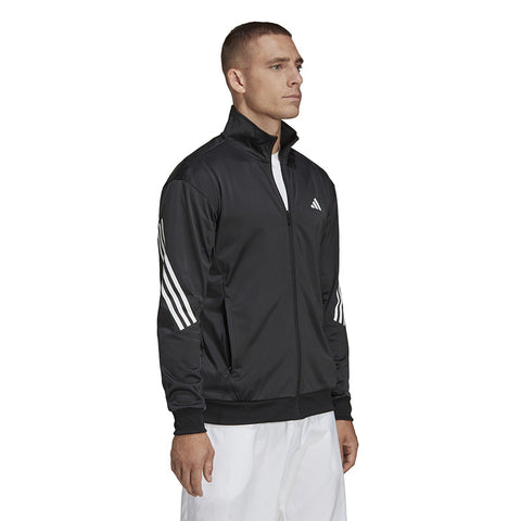 Adidas 3 Stripe Knit Jacket (M) (Black)