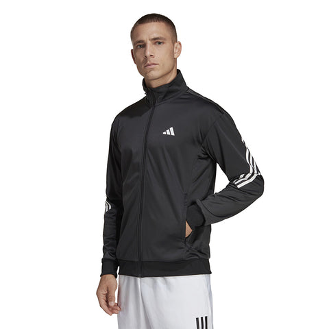 Adidas 3 Stripe Knit Jacket (M) (Black)