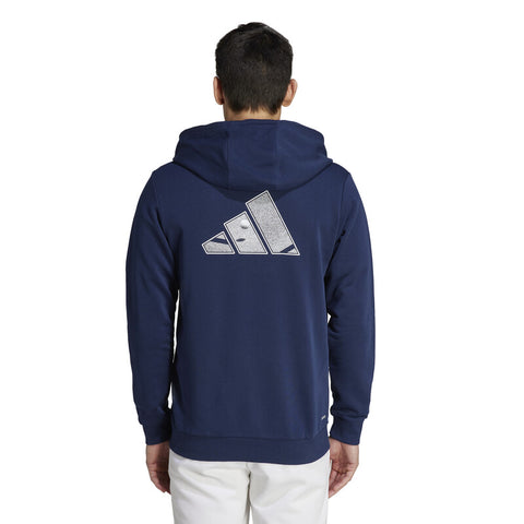 Adidas Club Graphic Full Zip Hoodie (M) (Navy)