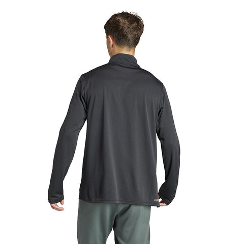 Adidas Train Essentials 1/4 Zip Long Sleeve Tee (M) (Black)