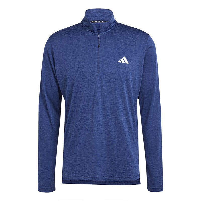 Adidas Train Essentials 1/4 Zip Long Sleeve Tee (M) (Dark Blue)