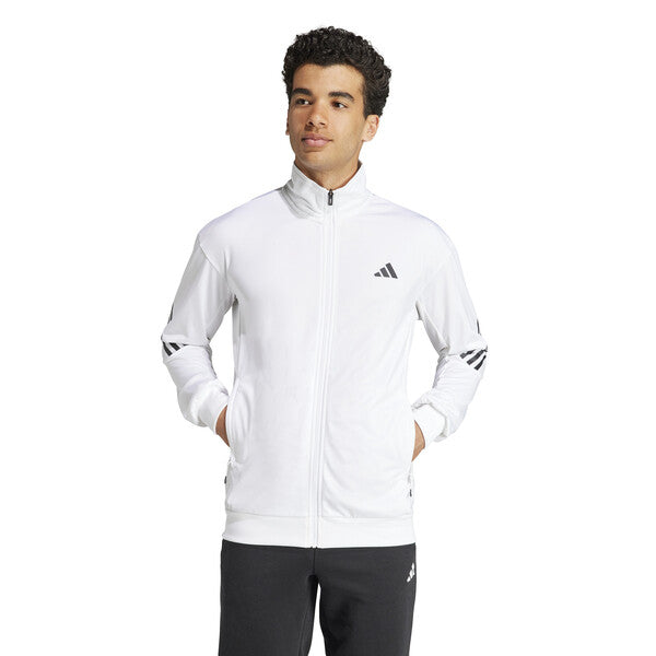 Adidas 3 Stripe Knit Jacket (M) (White)