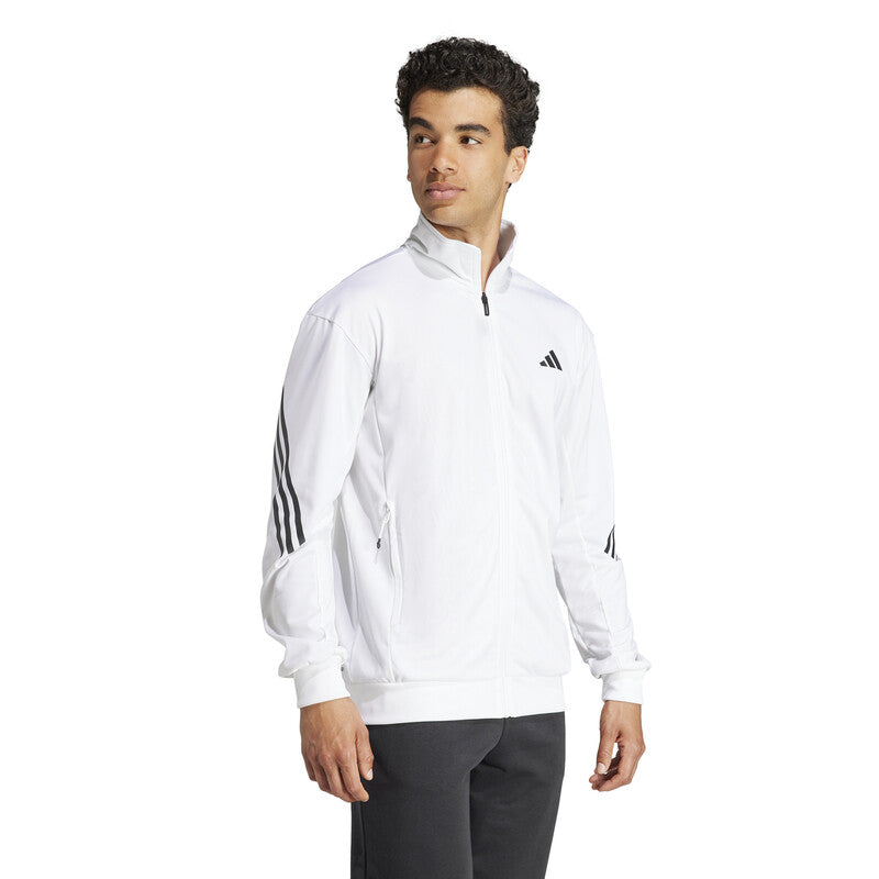 Adidas 3 Stripe Knit Jacket (M) (White)
