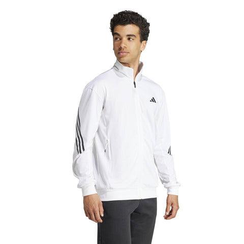 Adidas 3 Stripe Knit Jacket (M) (White)