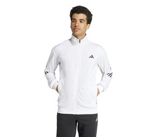 Adidas 3 Stripe Knit Jacket (M) (White)