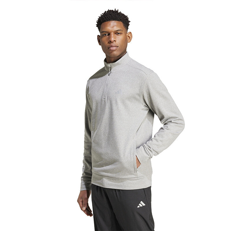 Adidas Game & Go 1/4 Zip Long Sleeve Training Top (M) (Grey)