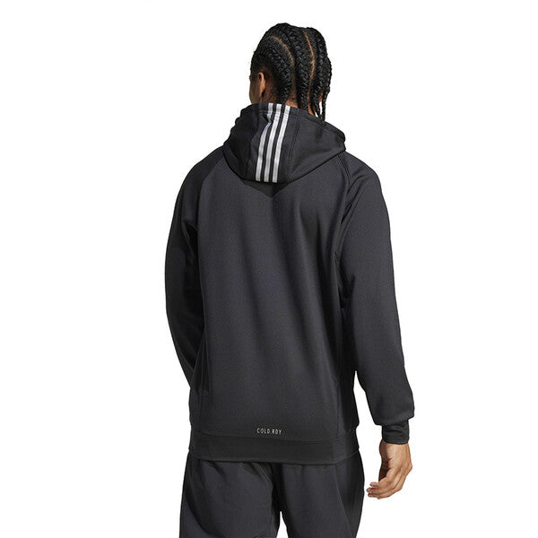 Adidas Game & Go 3 Stripe Full Zip Hoodie (M) (Black)