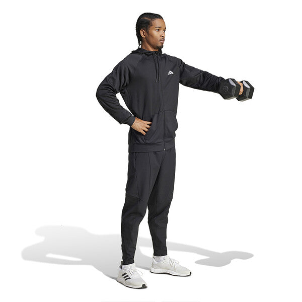 Adidas Game & Go 3 Stripe Full Zip Hoodie (M) (Black)
