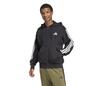 Adidas 3 Stripes Full Zip Hoodie (M) (Black)