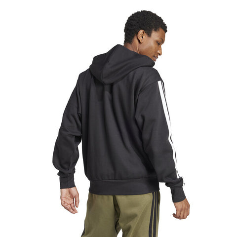 Adidas 3 Stripes Full Zip Hoodie (M) (Black)