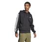 Adidas 3 Stripes Full Zip Hoodie (M) (Black)